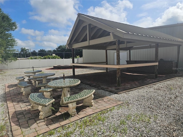 view of patio with a gazebo