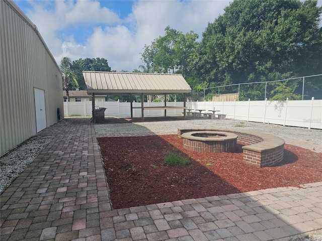 view of patio / terrace featuring a gazebo