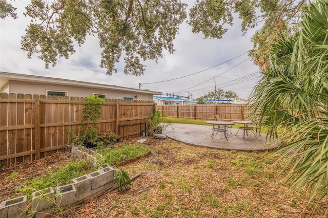 view of yard with a patio