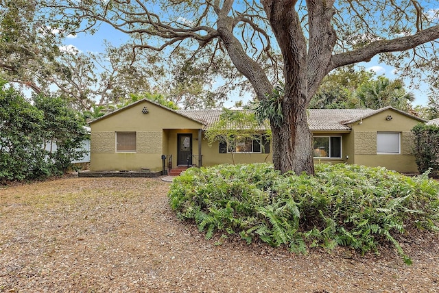 view of single story home