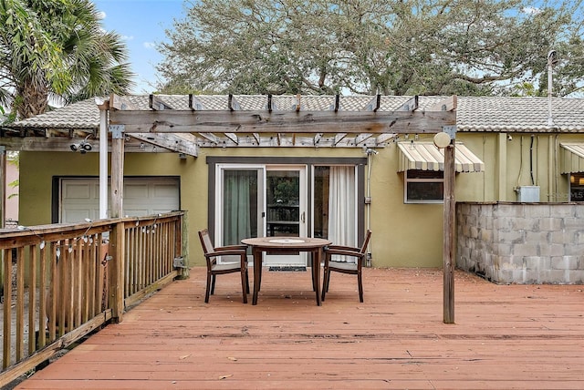 wooden deck with a pergola