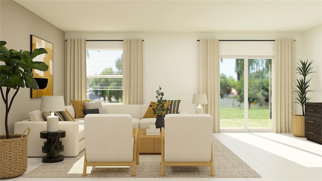 sitting room with a wealth of natural light