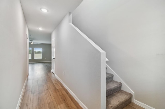 corridor featuring hardwood / wood-style flooring