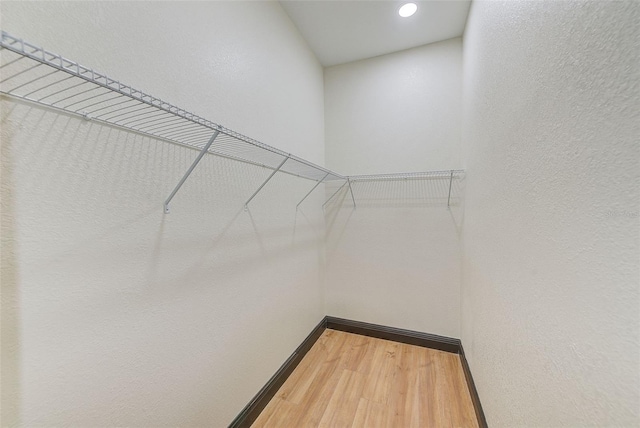 walk in closet featuring hardwood / wood-style flooring