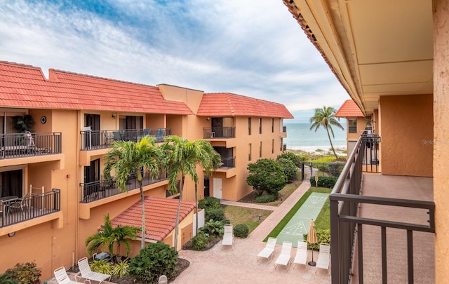 balcony with a water view