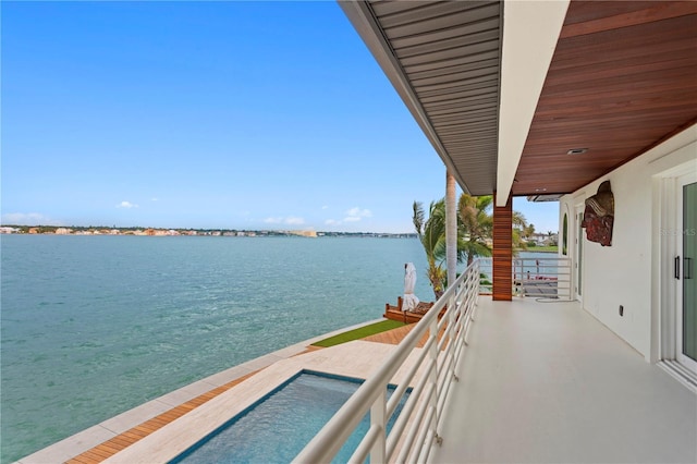 balcony with a water view