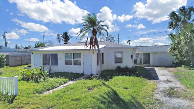 view of single story home