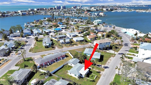 14140 E Parsley Dr, Madeira Beach, FL 33708 - aerial overview of property's location featuring a nearby body of water