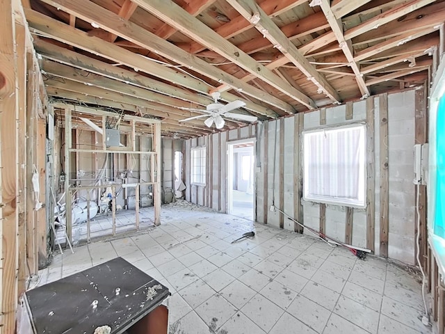 miscellaneous room featuring ceiling fan