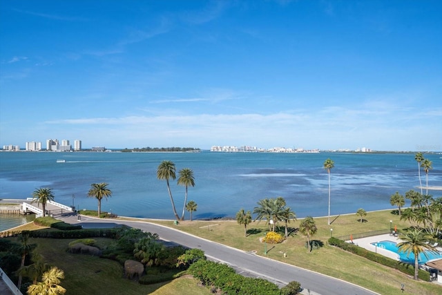 view of water feature