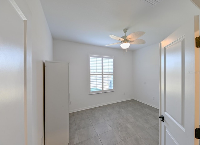 unfurnished room with ceiling fan