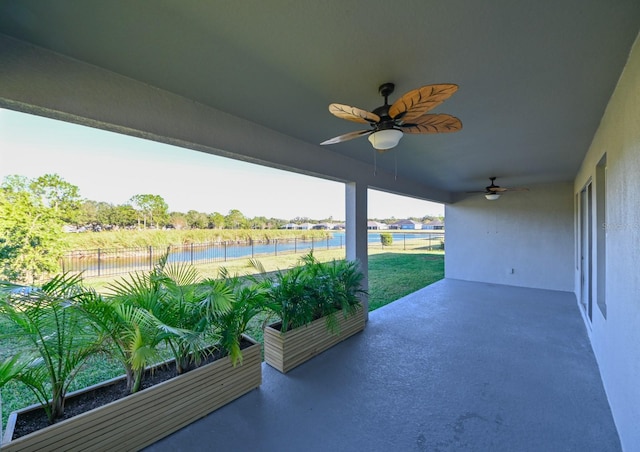 view of patio / terrace with ceiling fan