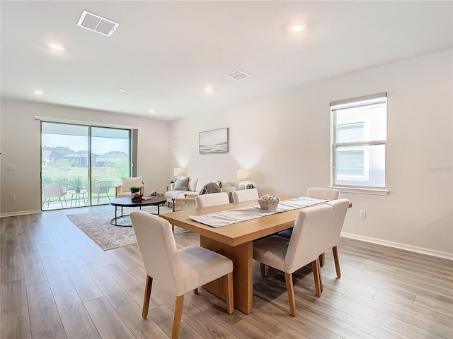 dining room featuring wood-type flooring