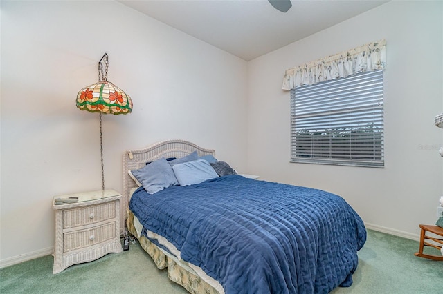 bedroom with carpet and ceiling fan