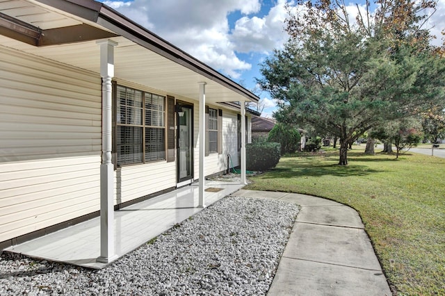 view of yard featuring a porch