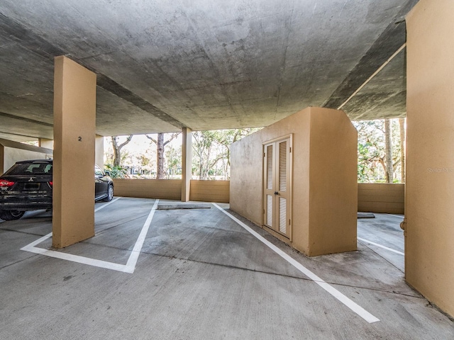 view of garage