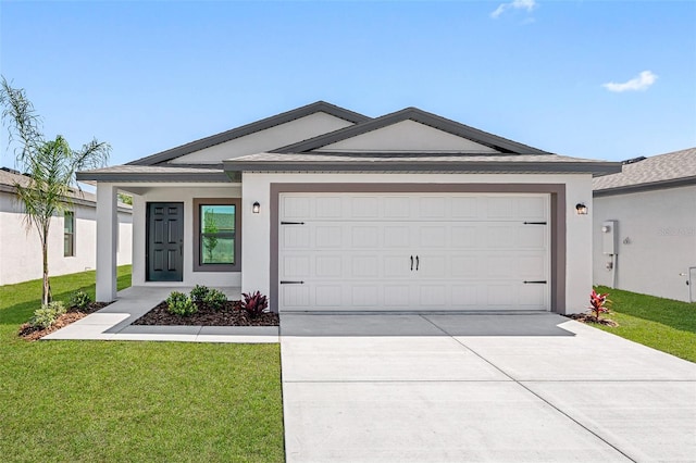 15098 Chimney Swift Rd, Brooksville, FL 34614 - single story home with a front lawn and a garage