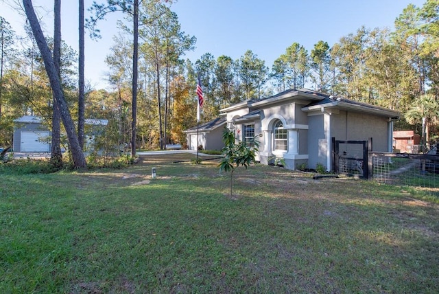 exterior space with a lawn