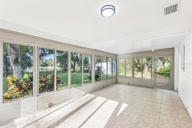 view of unfurnished sunroom