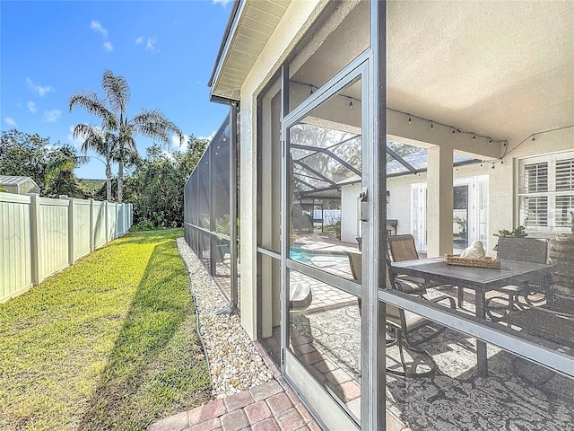 exterior space featuring a patio and a lanai