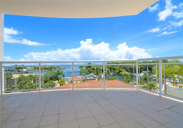 balcony with a water view