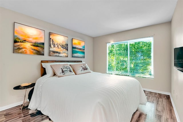 bedroom featuring wood-type flooring