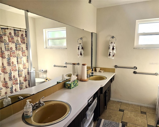 bathroom with toilet and vanity