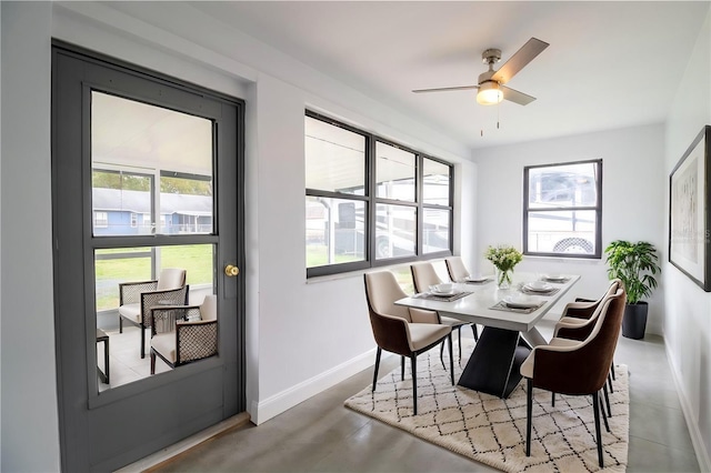7631 Lewis Rd, Lakeland, FL 33810 - dining room featuring ceiling fan and baseboards