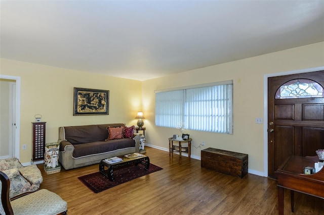 living room featuring hardwood / wood-style flooring