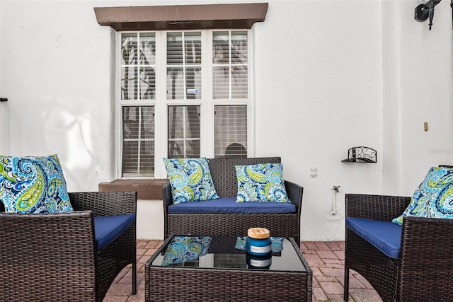 view of patio featuring an outdoor living space