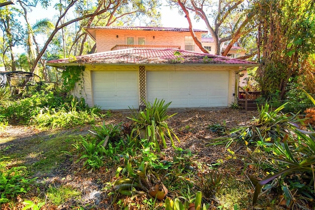 view of garage