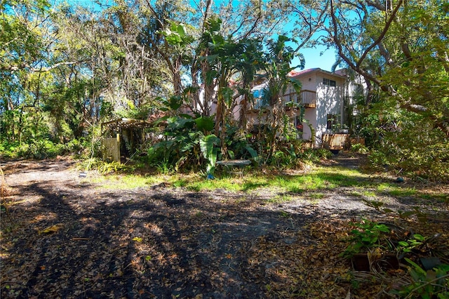 view of yard featuring a balcony