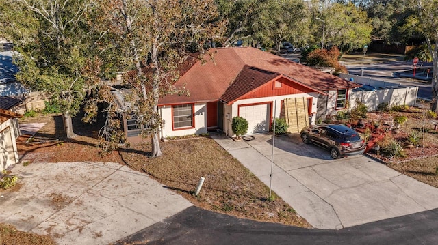 view of front of house with a garage