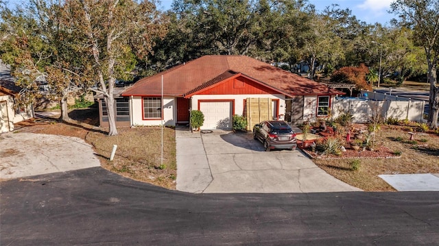 view of front facade with a garage