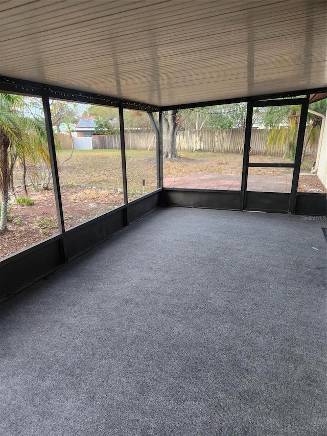 view of unfurnished sunroom