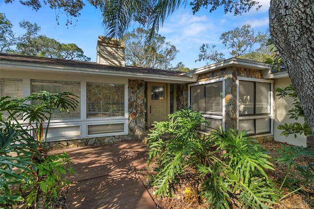 view of single story home