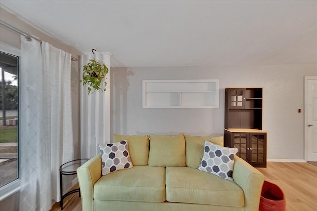 living room with hardwood / wood-style floors