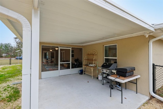 view of patio / terrace with a grill