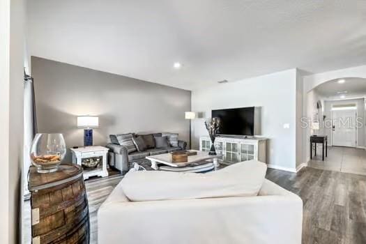 living room featuring hardwood / wood-style floors