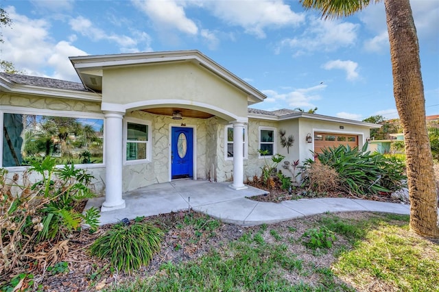 view of front of house with a garage