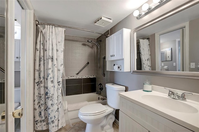 6923 Stonesthrow Cir N Unit 4105, Saint Petersburg, FL 33710 - full bathroom featuring vanity, tile patterned flooring, and shower / tub combo with curtain
