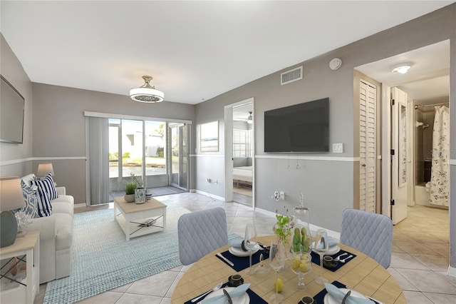 view of tiled living room