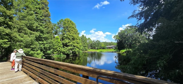 view of community featuring a water view