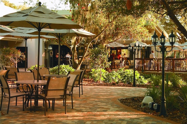 view of patio with outdoor dining area