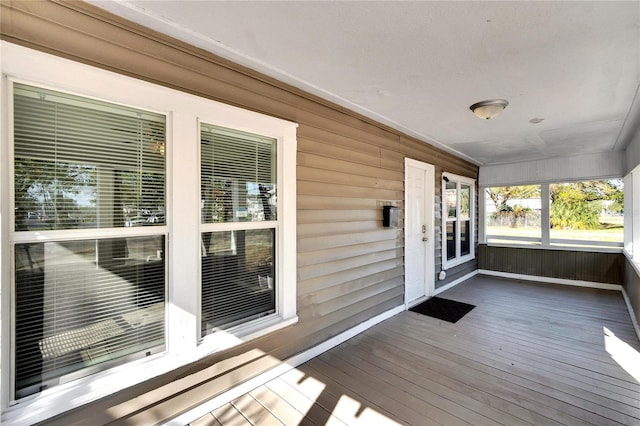 view of unfurnished sunroom