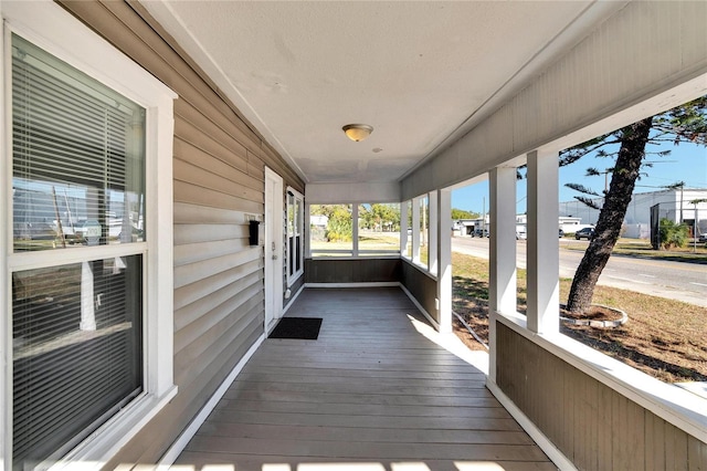 wooden deck with a porch