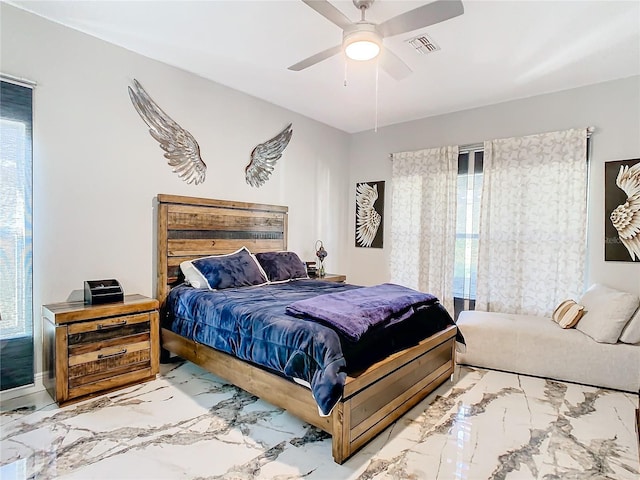 bedroom with ceiling fan