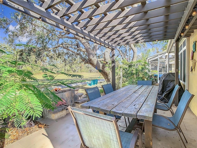 view of patio / terrace with a pergola