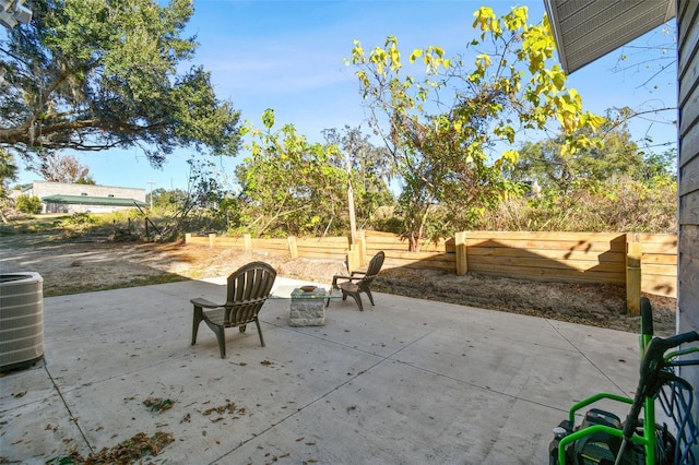 view of patio featuring central AC