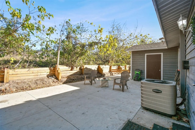 view of patio / terrace featuring central AC